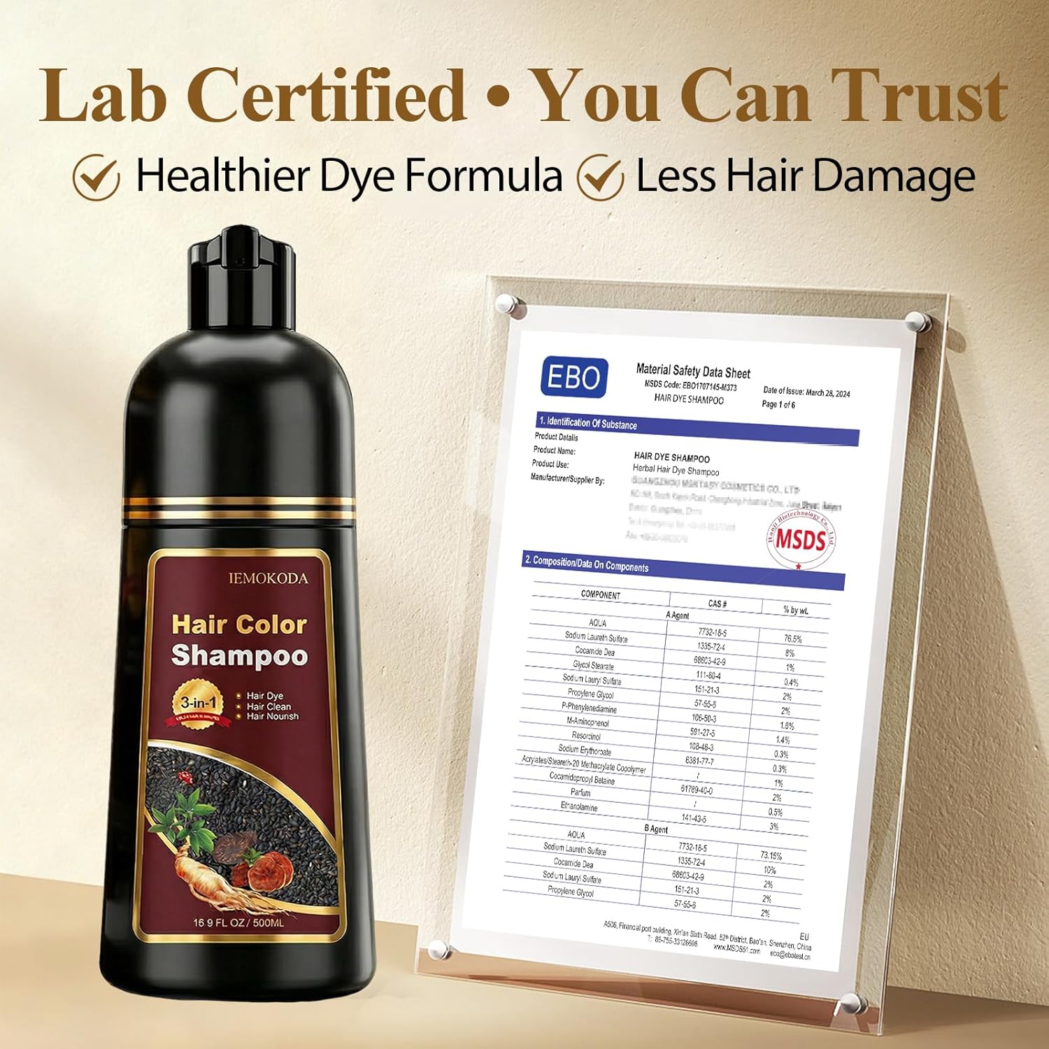 100% Gray Hair Coverage for Men & Women, Instant and Long-lasting Hair Color Shampoo in Minutes - Image 4