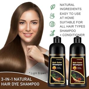 100% Gray Hair Coverage for Men & Women, Instant and Long-lasting Hair Color Shampoo in Minutes